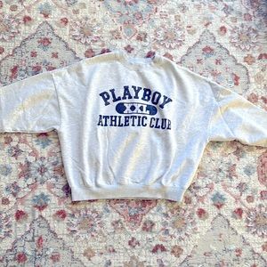 S gray and navy blue PLAYBOY crewneck